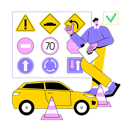 driving lessons abstract concept vector illustration